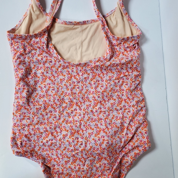 NWOT Women's Large One Piece coverage swimsuit Floral Print Tiny print - Picture 7 of 9
